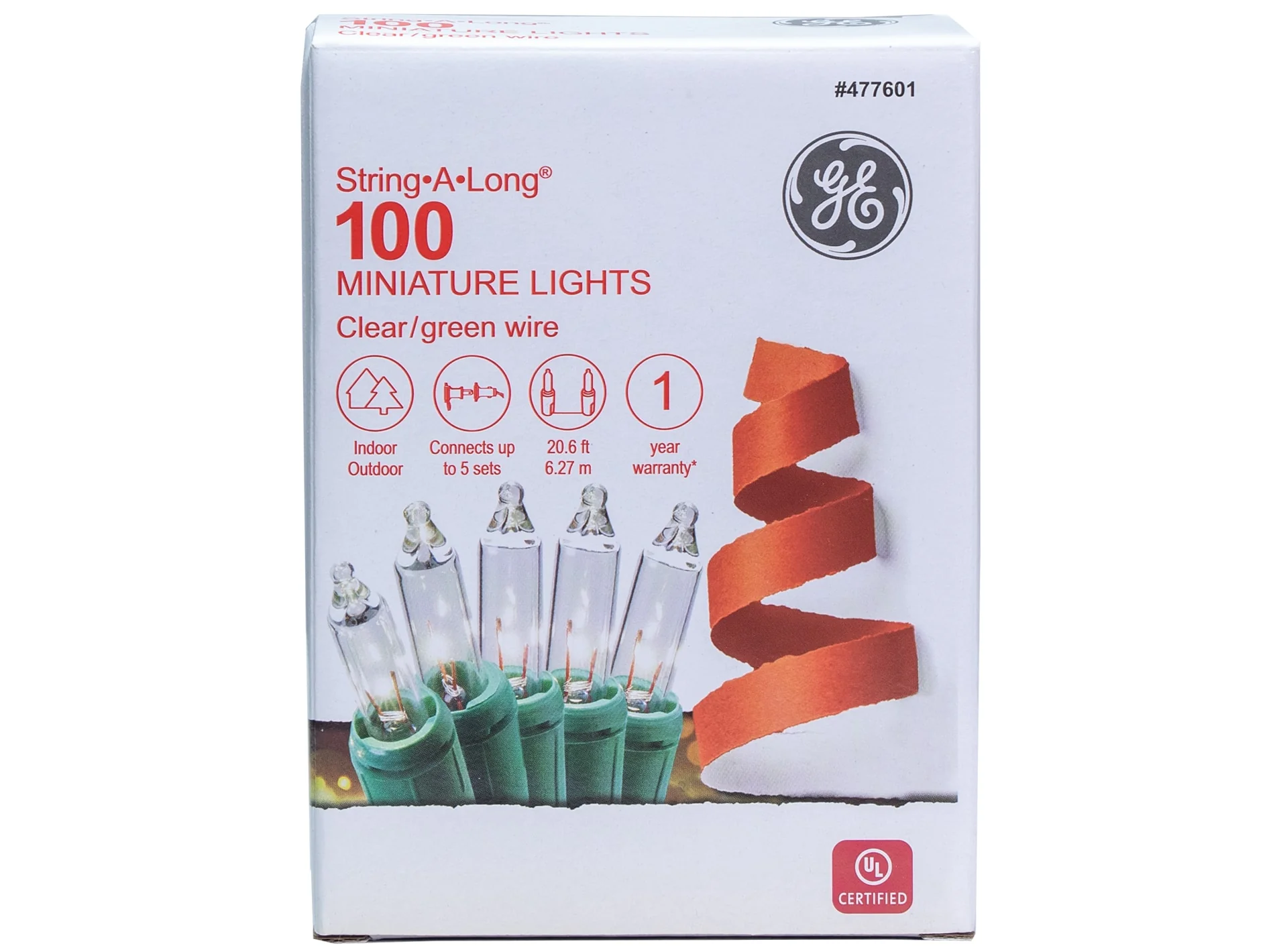 GE String-A-Long 100-Count 20.6-ft Clear Incandescent Plug-In Christmas String Lights, Green Wire - Image 5
