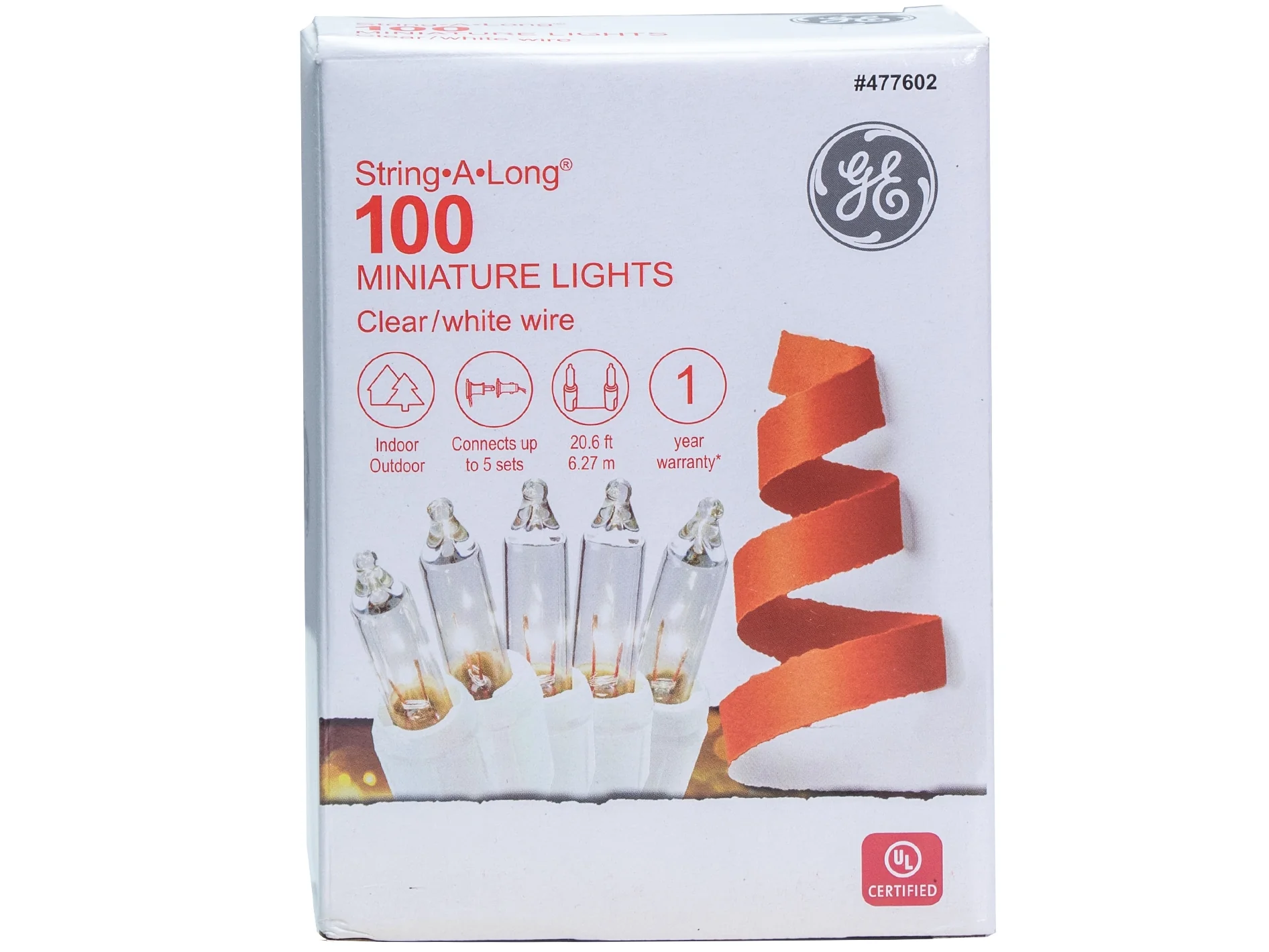 GE String A Long 100-Count 20.6-ft Clear White Incandescent Plug-In Christmas String Lights - Image 6