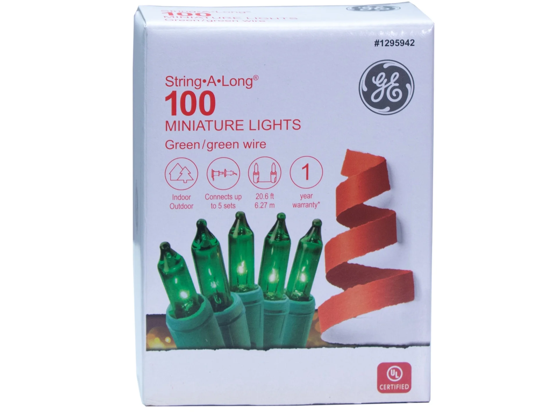 GE String-A-Long 100-Count 20.6-ft Green Incandescent Plug-In Christmas String Lights - Image 6