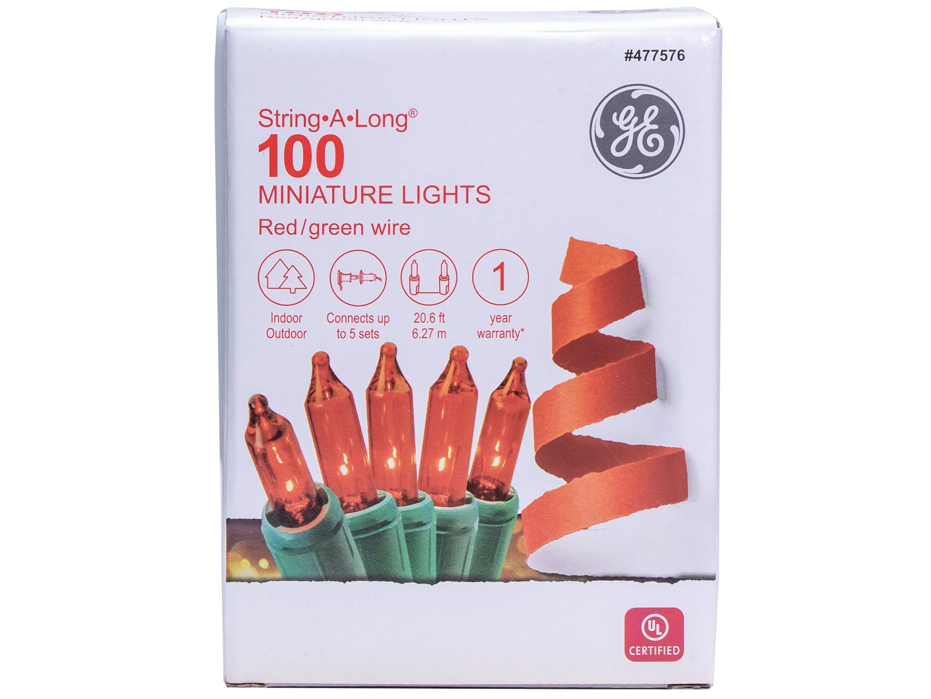 GE String-A-Long 100-Count 20.6-ft Red Incandescent Plug-In Christmas String Lights - Image 6