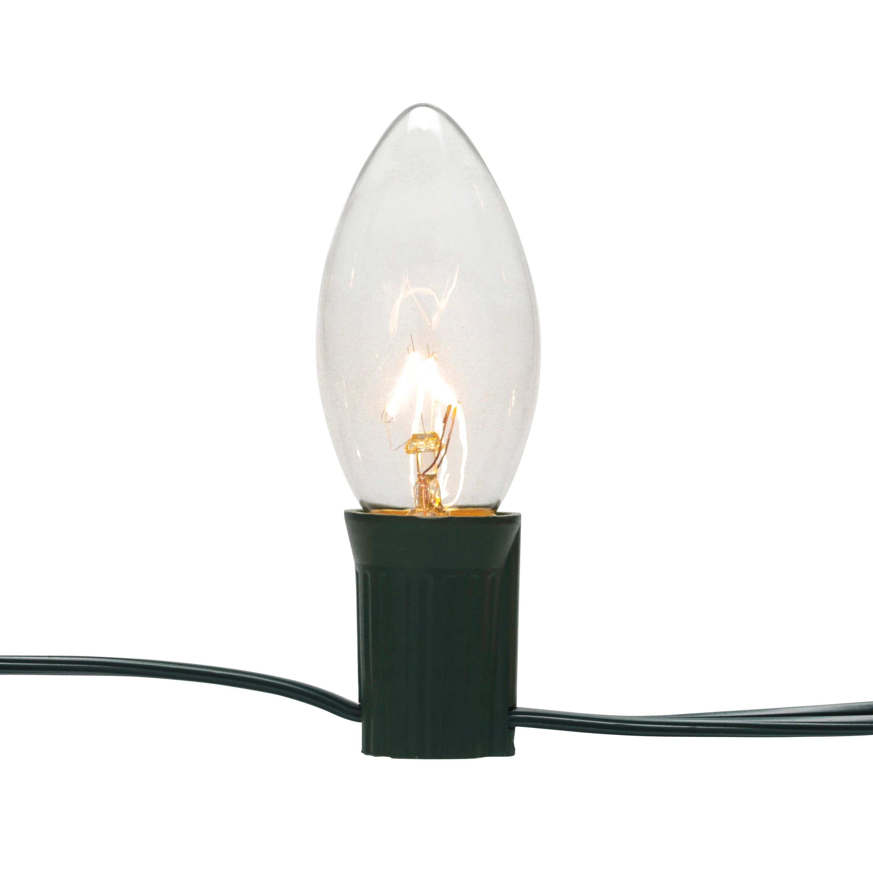 GE String-A-Long 25-Count 16-ft Clear C9 Incandescent Plug-In Christmas String Lights, Green Wire - Image 4