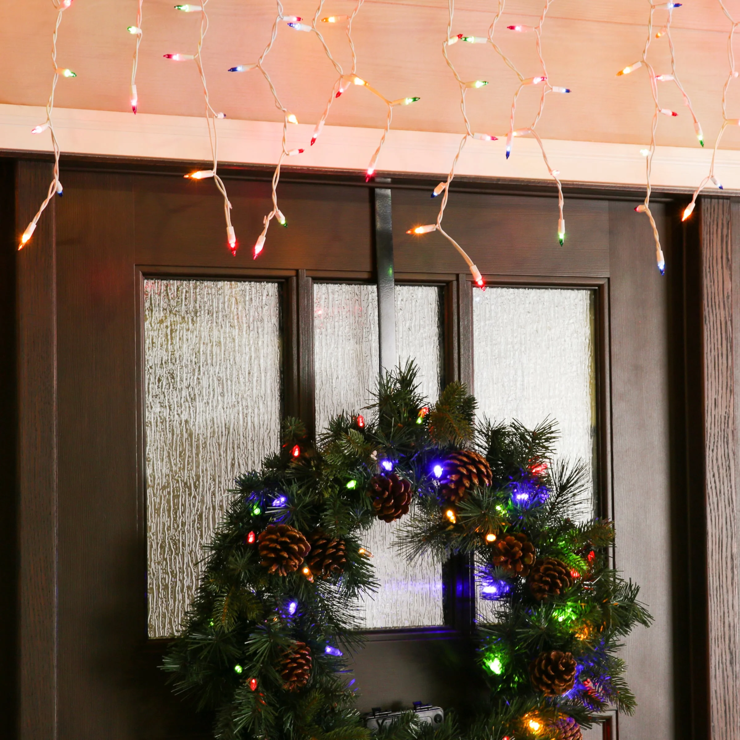 GE String-A-Long 300-Count Constant Multicolor Mini Incandescent Plug-In Christmas Icicle Lights - Image 2