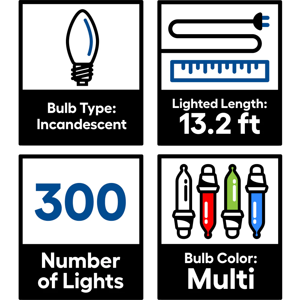 GE String-A-Long 300-Count Constant Multicolor Mini Incandescent Plug-In Christmas Icicle Lights - Image 5