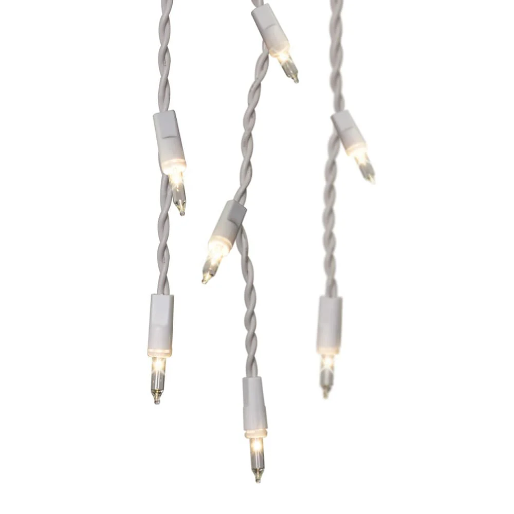 GE String-A-Long 300-Count Constant White Mini Incandescent Plug-In Christmas Icicle Lights