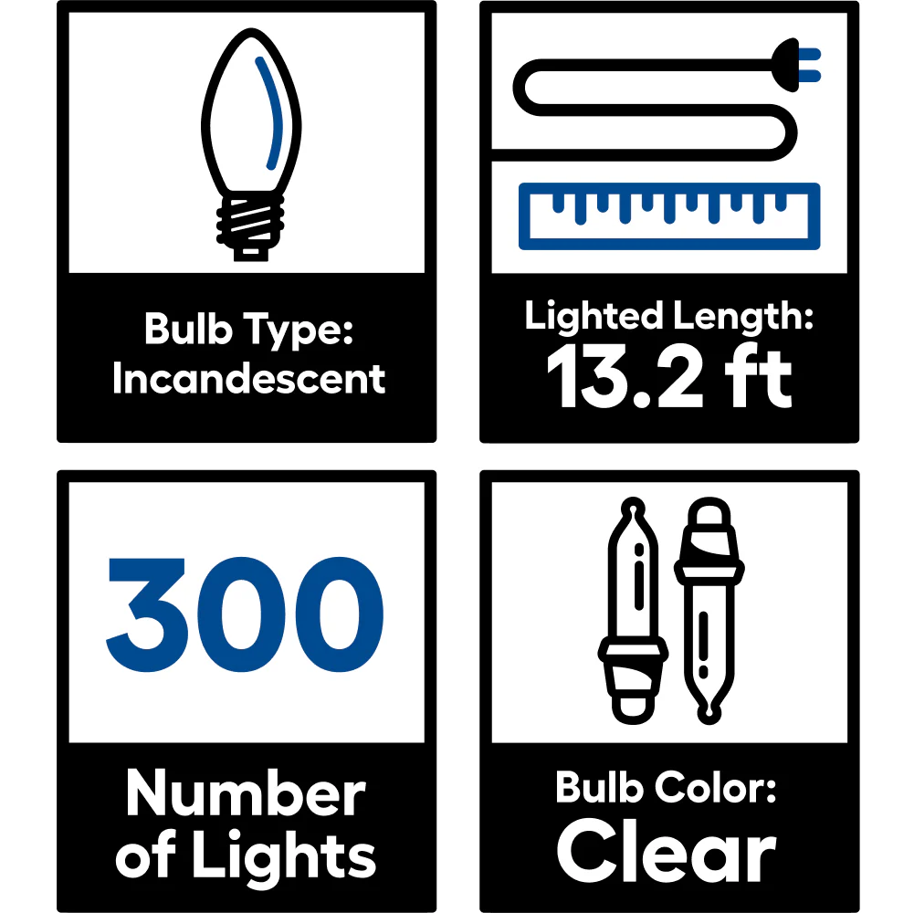 GE String-A-Long 300-Count Constant White Mini Incandescent Plug-In Christmas Icicle Lights - Image 5