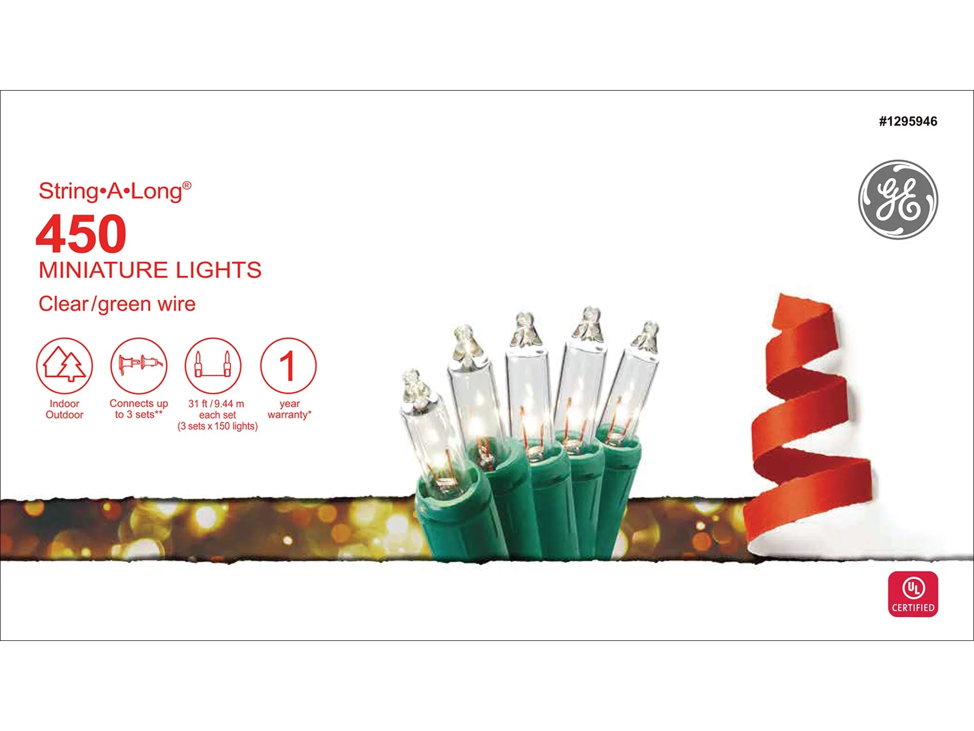 GE String-A-Long 450-Count 93.12-ft Clear White Incandescent Plug-In Christmas String Lights - Image 3