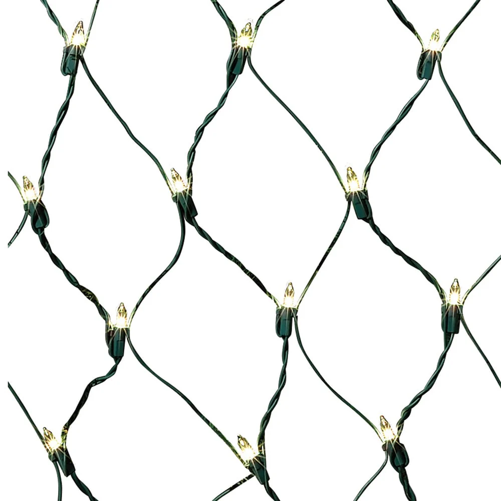 GE String-A-Long 6-ft x 4-ft Constant White Incandescent Mini Plug-In Christmas Net Lights