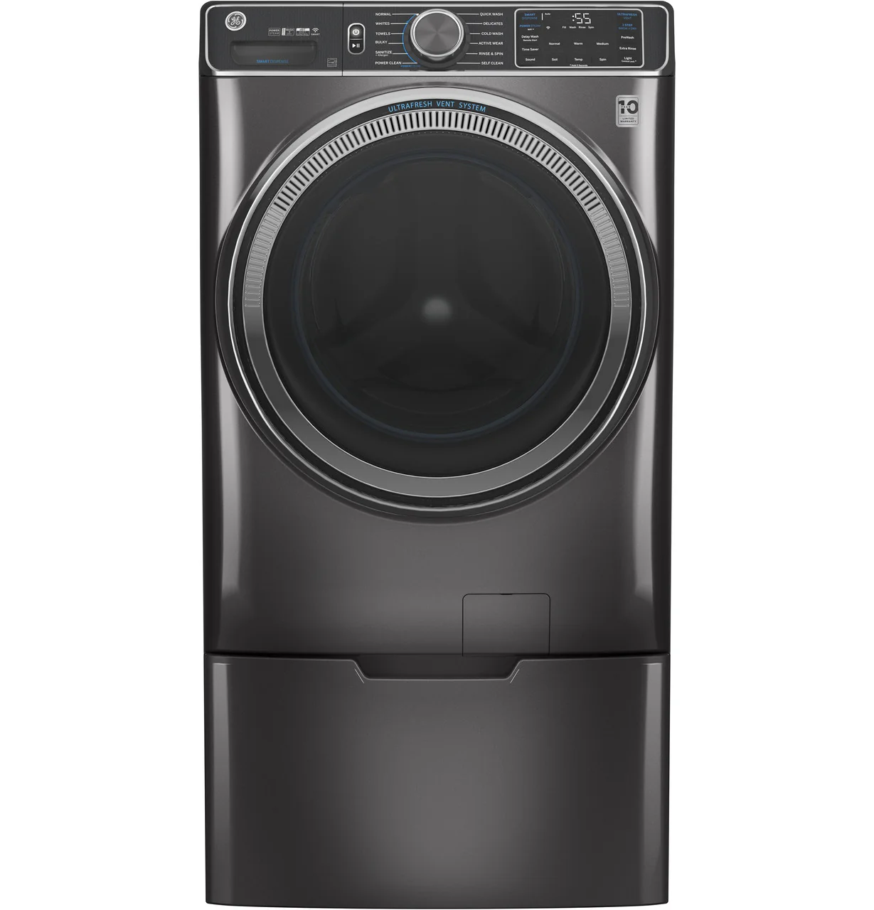 GE UltraFresh Vent System 5-cu ft Stackable Steam Cycle Front-Load Washer (White) ENERGY STAR - Image 5