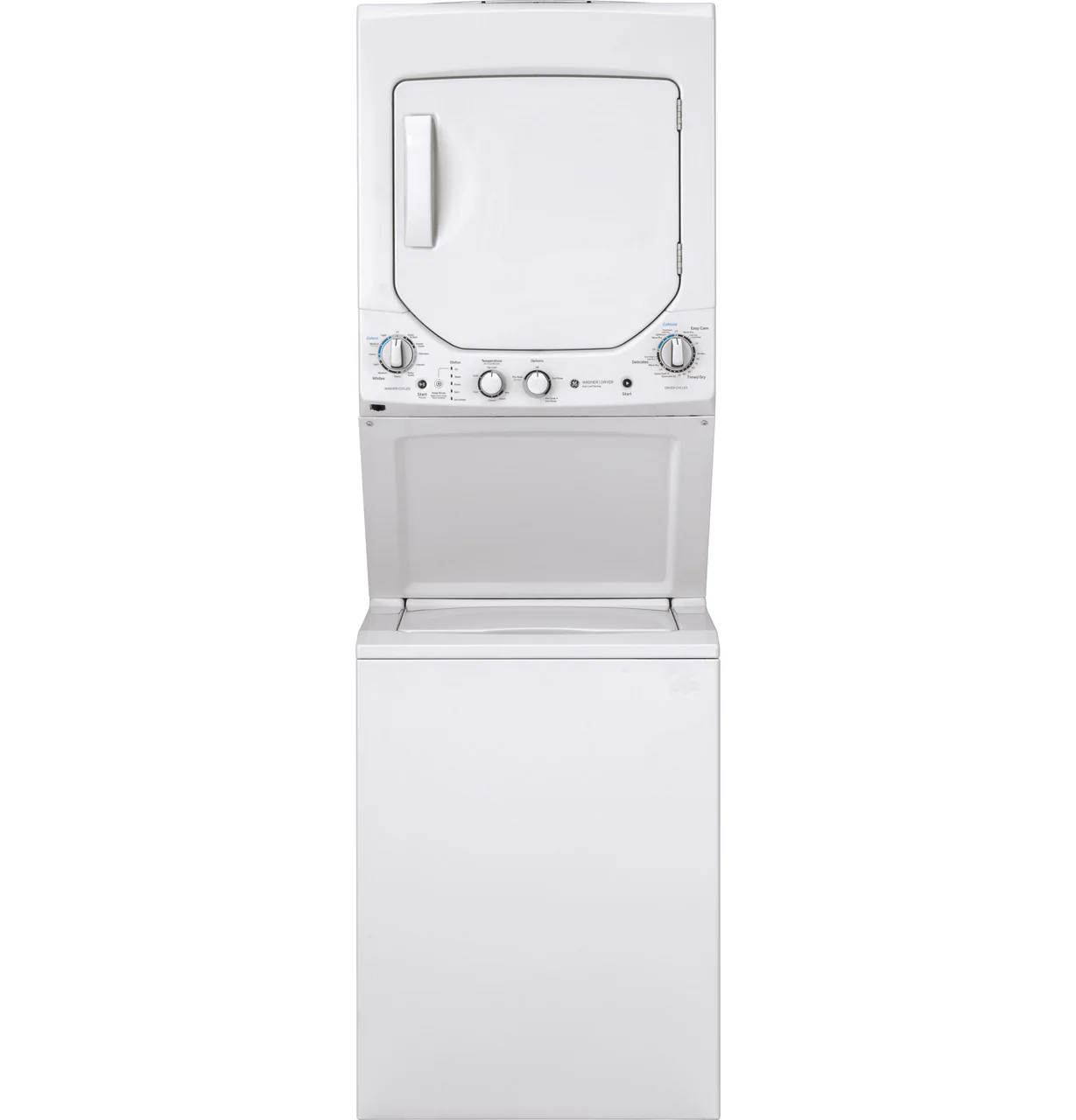 GE White Laundry Center with 2.3 cu. ft. Washer and 4.4 cu. ft. 240-Volt Vented Electric Dryer, GUD24ESSMWW