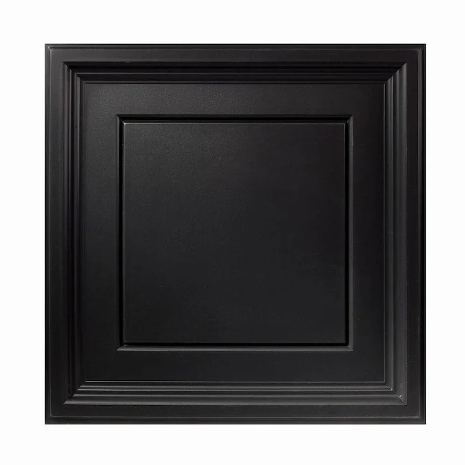 Genesis 2-ft x 2-ft Icon Coffer Black PVC Drop Ceiling Tile (1-Pack, 4-sq ft / Case)