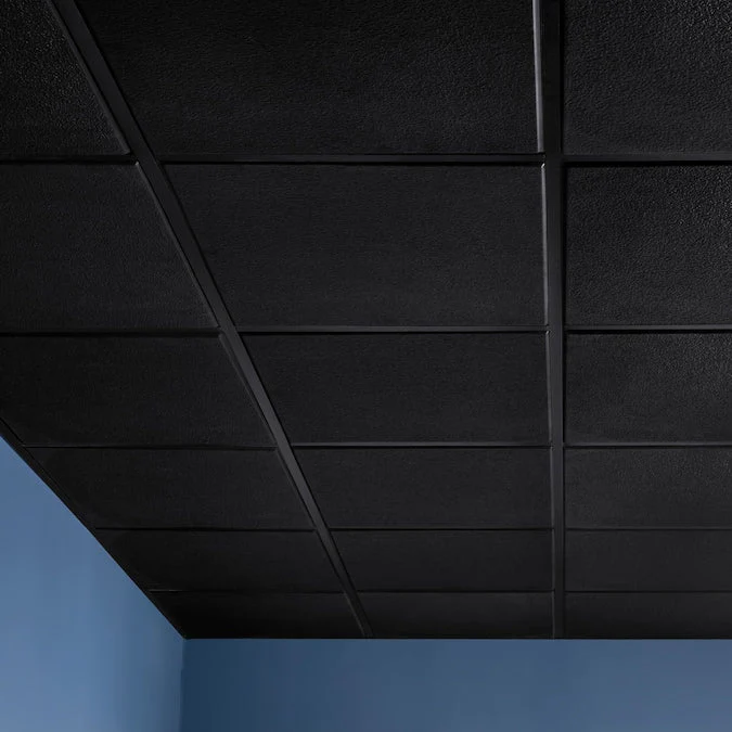 Genesis 2-ft x 2-ft Stucco Pro Revealed Edge Black PVC Drop Ceiling Tile (1-Pack, 4-sq ft / Case) - Image 7