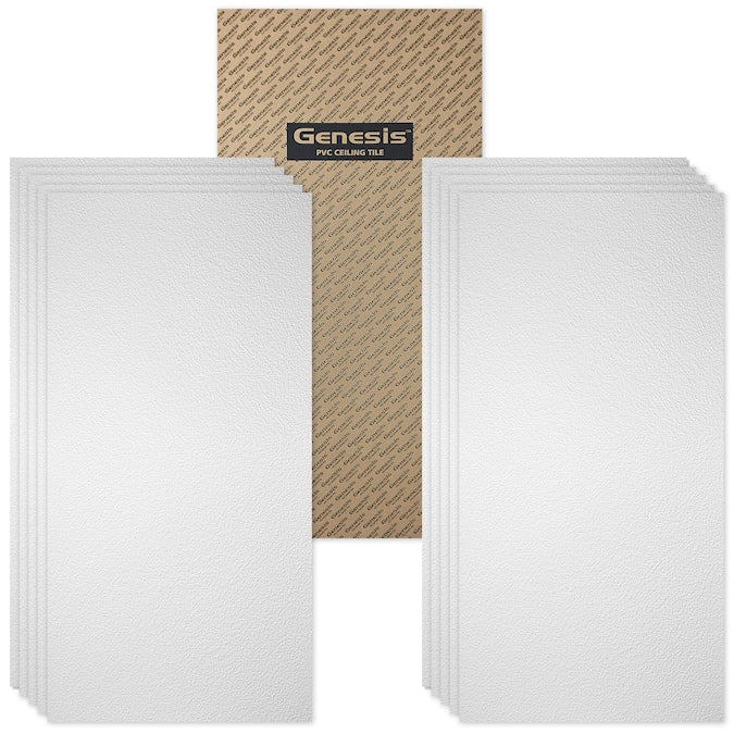 Genesis 4-ft x 2-ft Stucco Pro White PVC Drop Ceiling Tile (1-Pack, 8-sq ft / Case) - Image 2