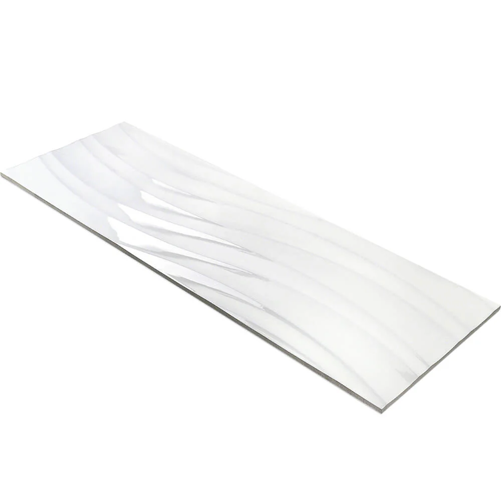 Gentle Waves White 12x36 Polished Ceramic Wall Tile - Image 5