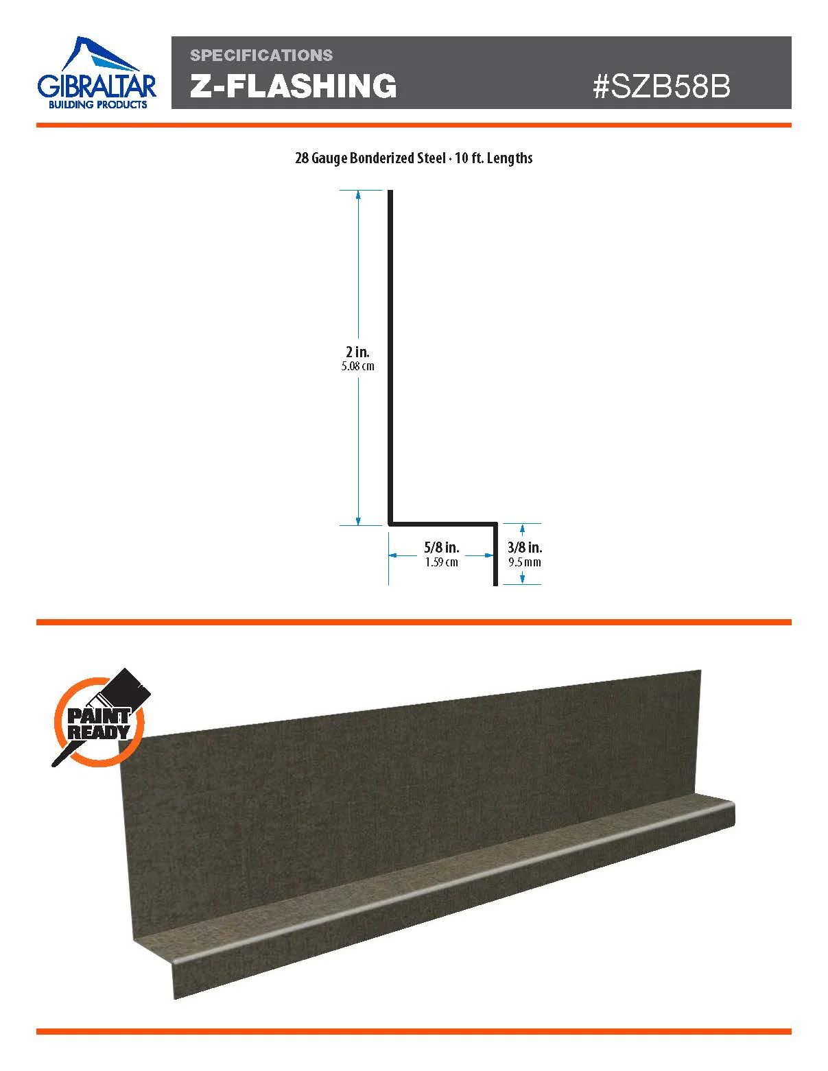Gibraltar Building Products 0.62-in x 120-in Silver Galvanized Steel Step Flashing (28-Gauge, Paint-Ready) - Image 6