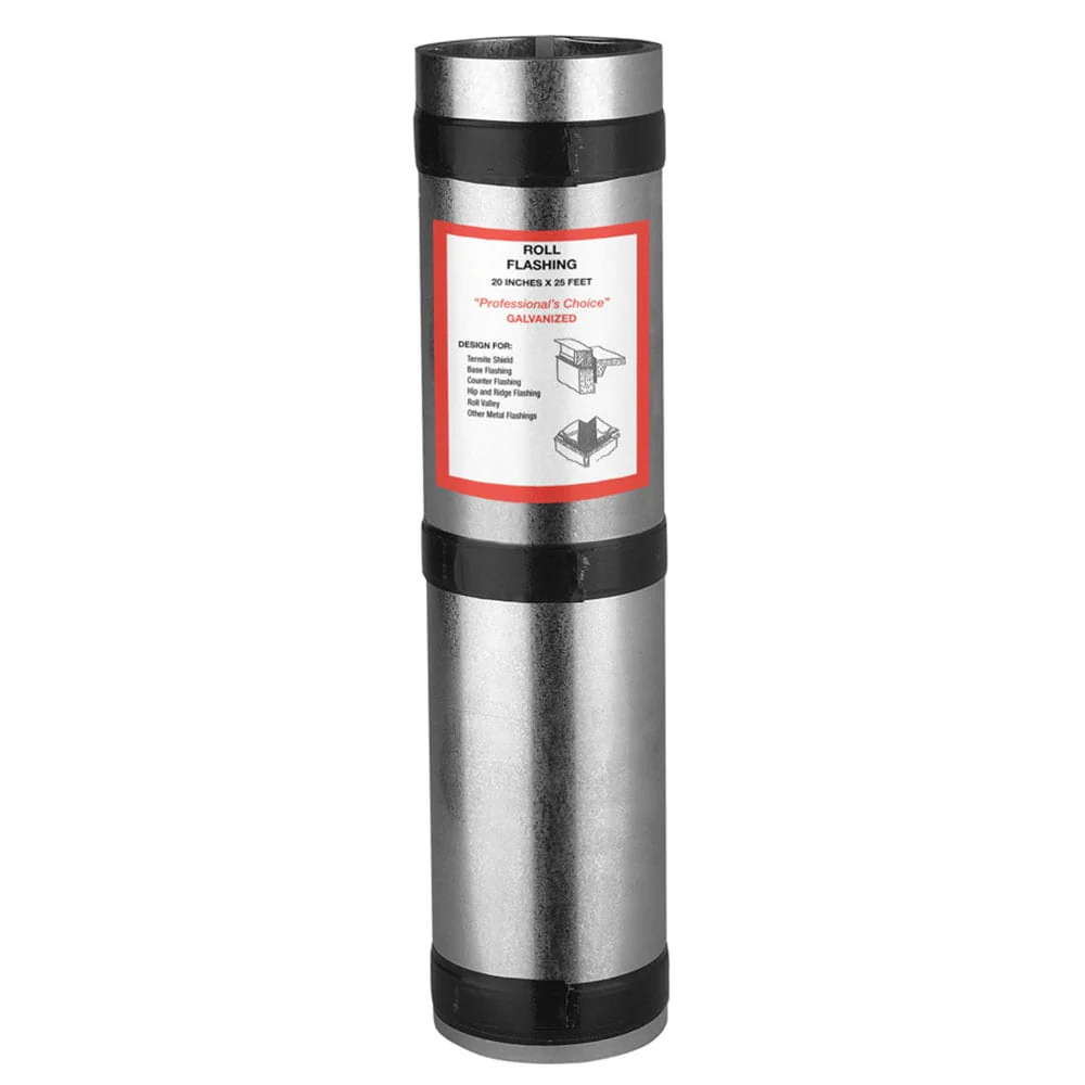 Gibraltar Building Products 20-in x 25-ft Silver Galvanized Steel Roll Flashing, 0.016-in Thick