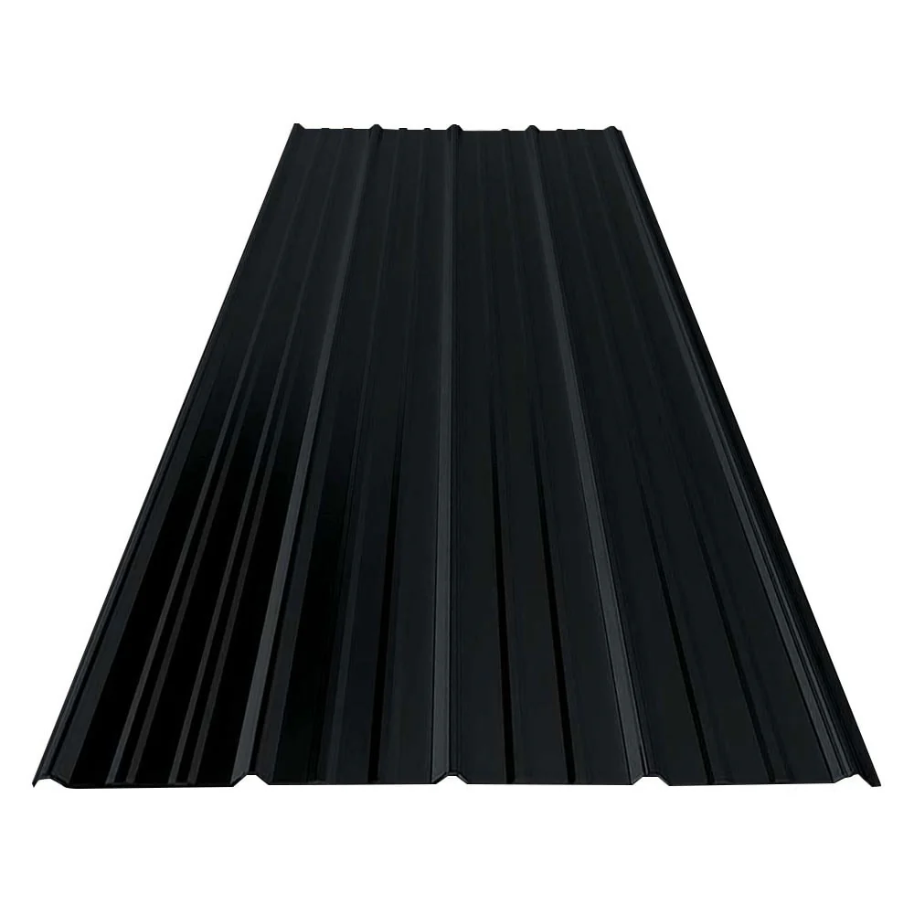 Gibraltar Building Products 3.125-ft x 8-ft SM-Rib Black Galvalume Steel Roof Panel, 29-Gauge, 36-in Coverage