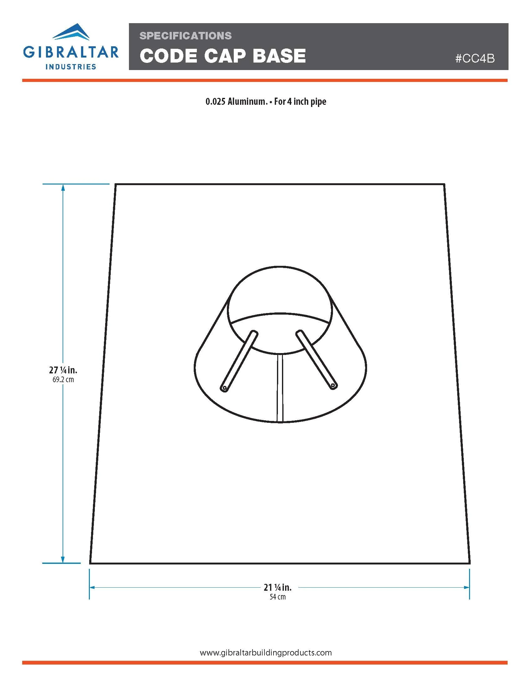 Gibraltar Building Products 4-in x 0.75-in Aluminum Vent and Pipe Flashing (Code Cap Base) - Image 4