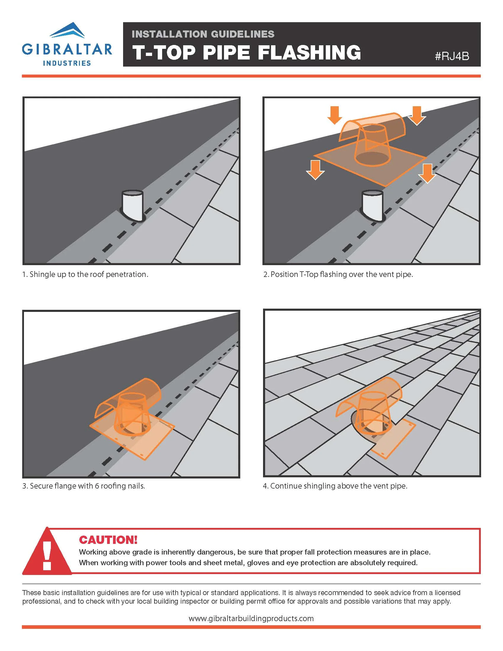 Gibraltar Building Products 4-in x 20-in Galvanized Steel T-Top Vent and Pipe Flashing, RJ4B - Image 6