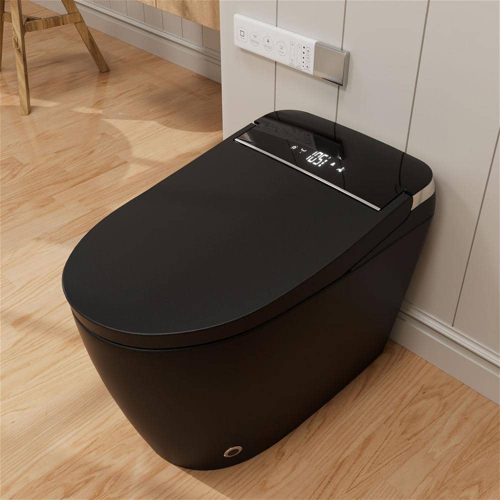 GIVING TREE Smart Toilet Bidet GTAD1105MB - 1.28 GPF Elongated with Auto Flush, Heated Seat, Matte Black - Image 2
