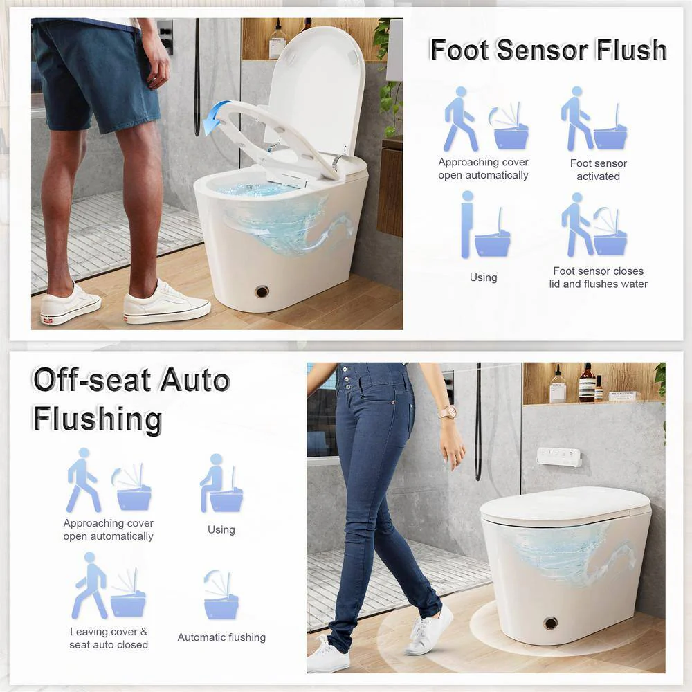 GIVING TREE Smart Toilet Bidet with 1.32 GPF Built-In Water Tank and Warm Air Dryer - Image 4
