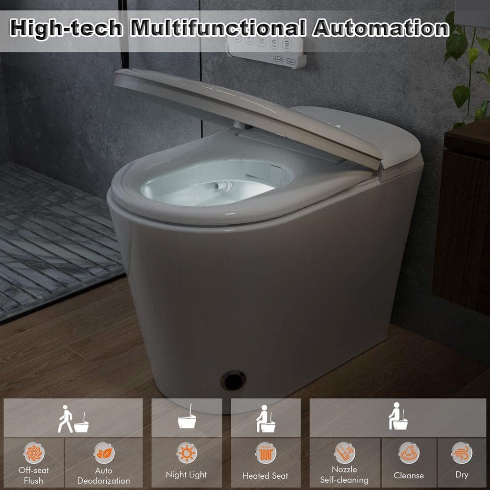 GIVING TREE Smart Toilet Bidet with 1.32 GPF Built-In Water Tank and Warm Air Dryer - Image 7
