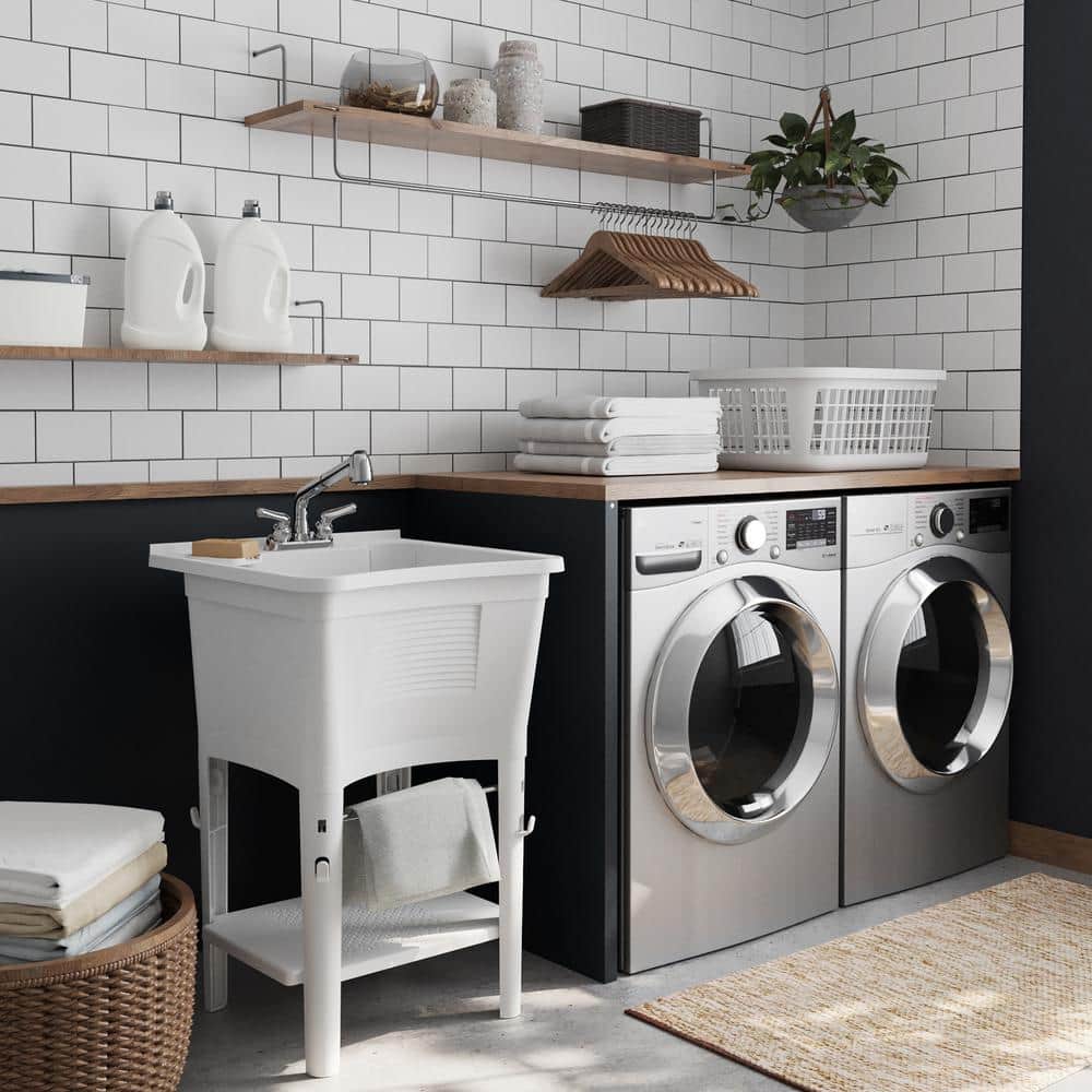Glacier Bay 24.1 in. Laundry Sink Work Center with Pull-Out Faucet - Image 2