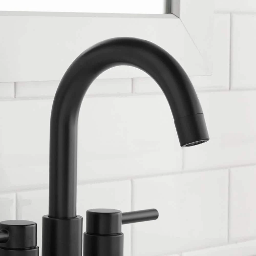 Glacier Bay Dorind 4 in. Centerset 2-Handle High-Arc Bathroom Faucet in Matte Black - Image 3