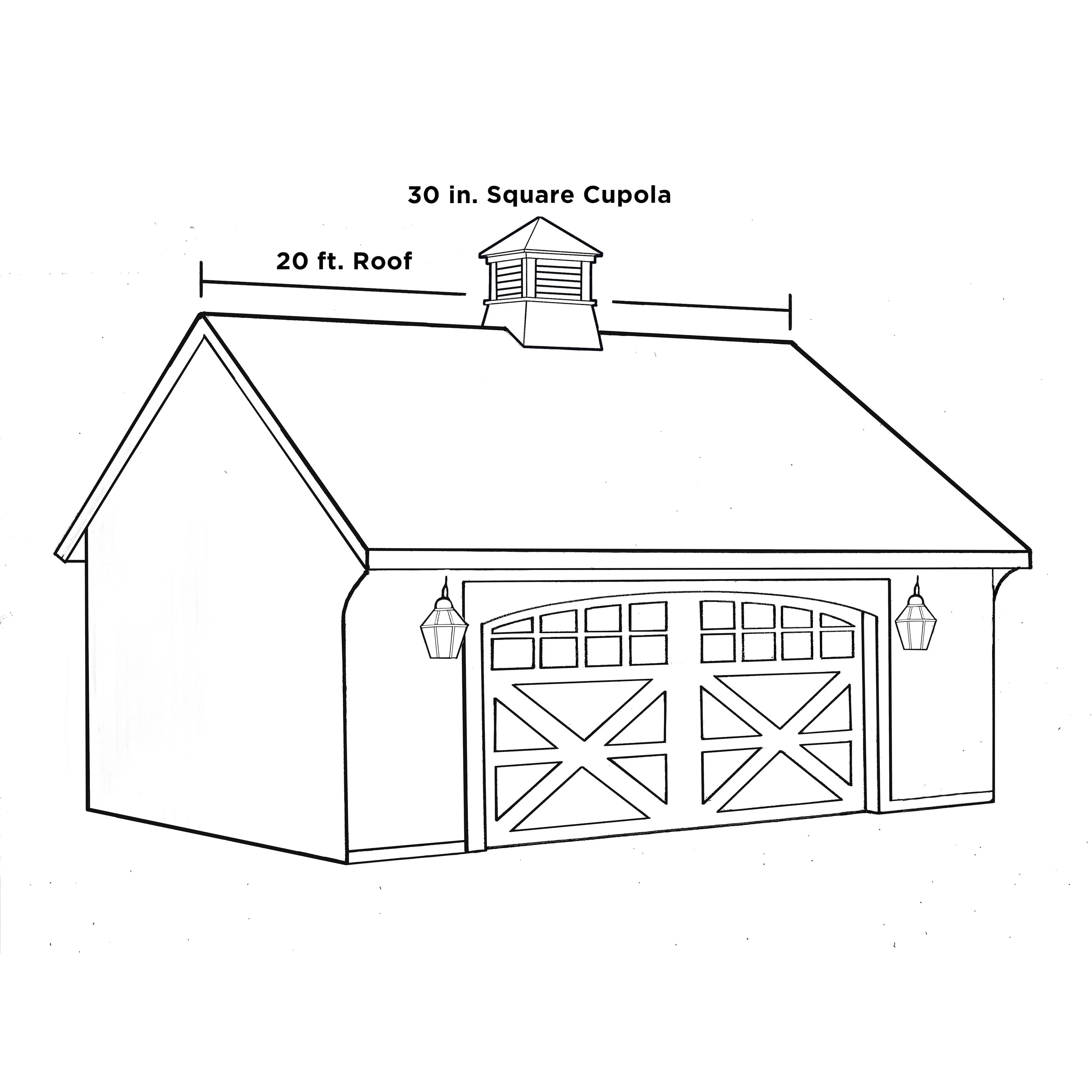 Good Directions Coventry Cupola with Black Horse Weathervane, 30-in x 66-in White Vinyl Cupola with Black Aluminum Roof - Image 8