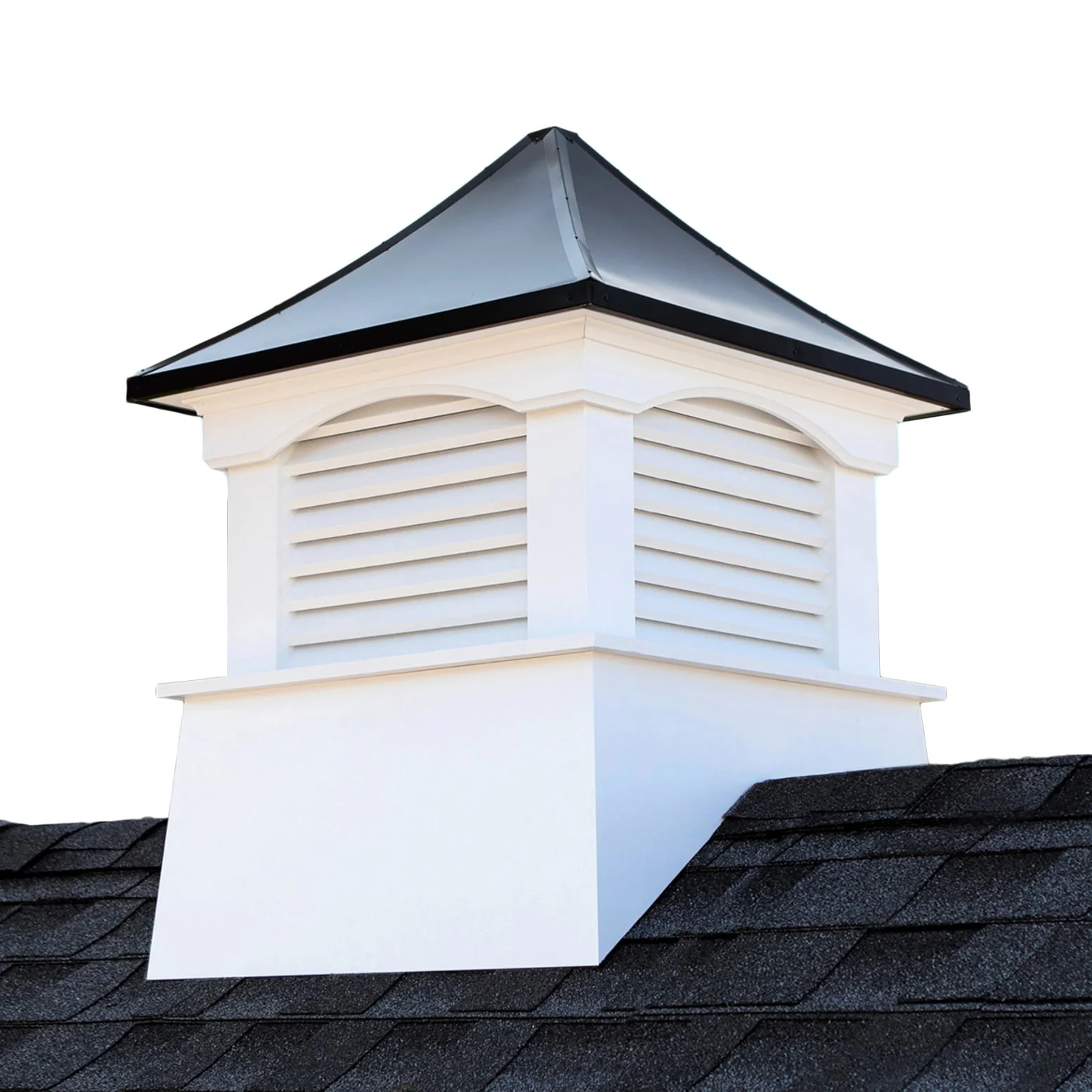 Good Directions Coventry Vinyl Cupola with Black Aluminum Pagoda Roof, 36 in. x 49 in.