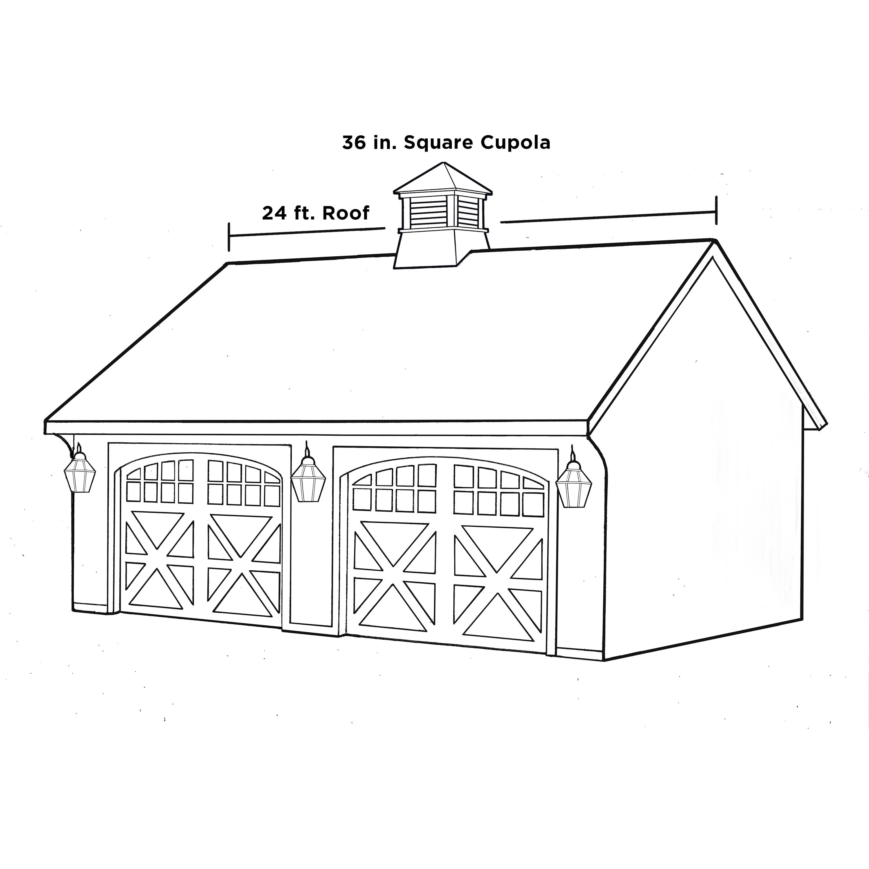 Good Directions Coventry Vinyl Cupola with Black Aluminum Pagoda Roof, 36 in. x 49 in. - Image 7