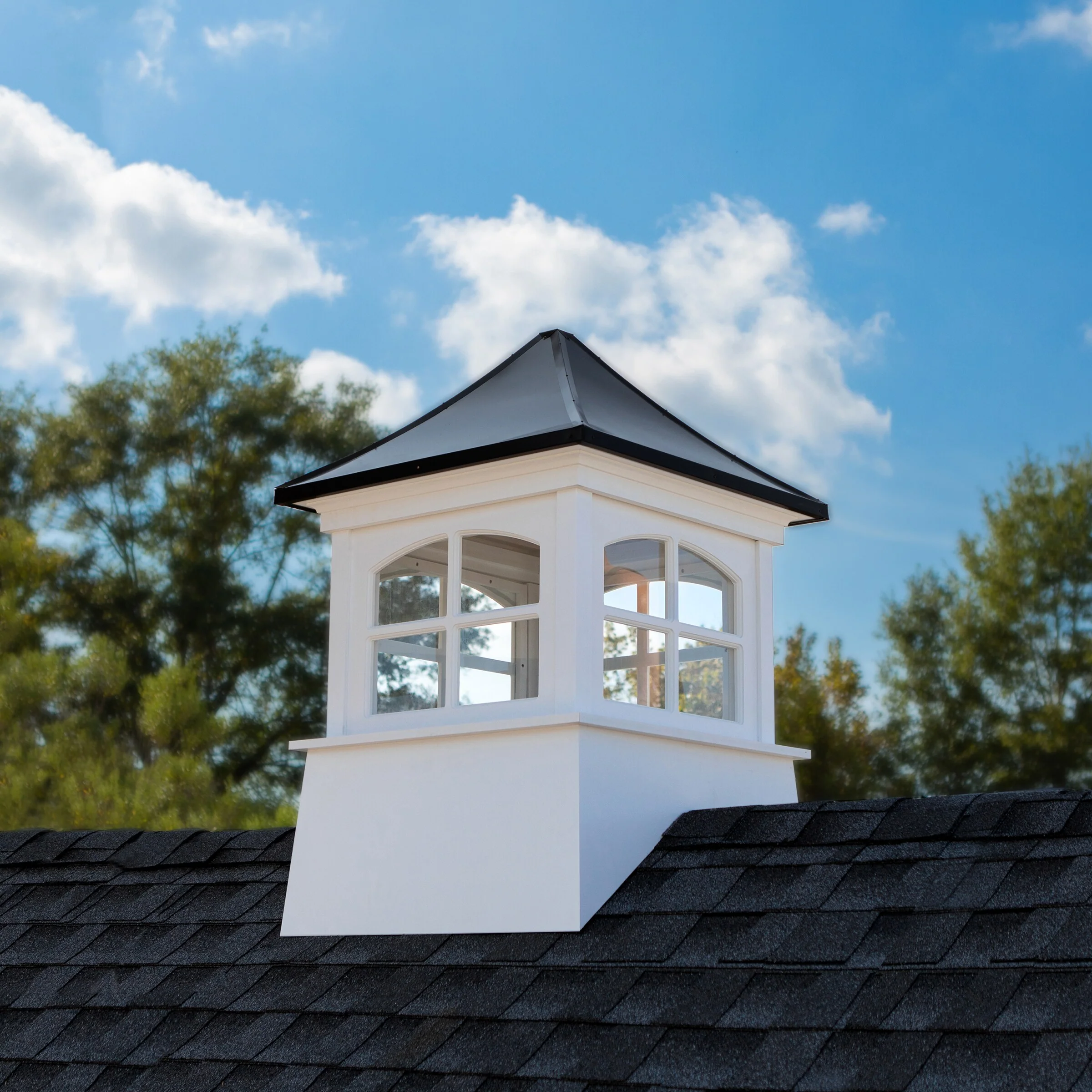 Good Directions Cupola, 22-in x 29-in, Black Aluminum Roof, White Vinyl Body - Image 2