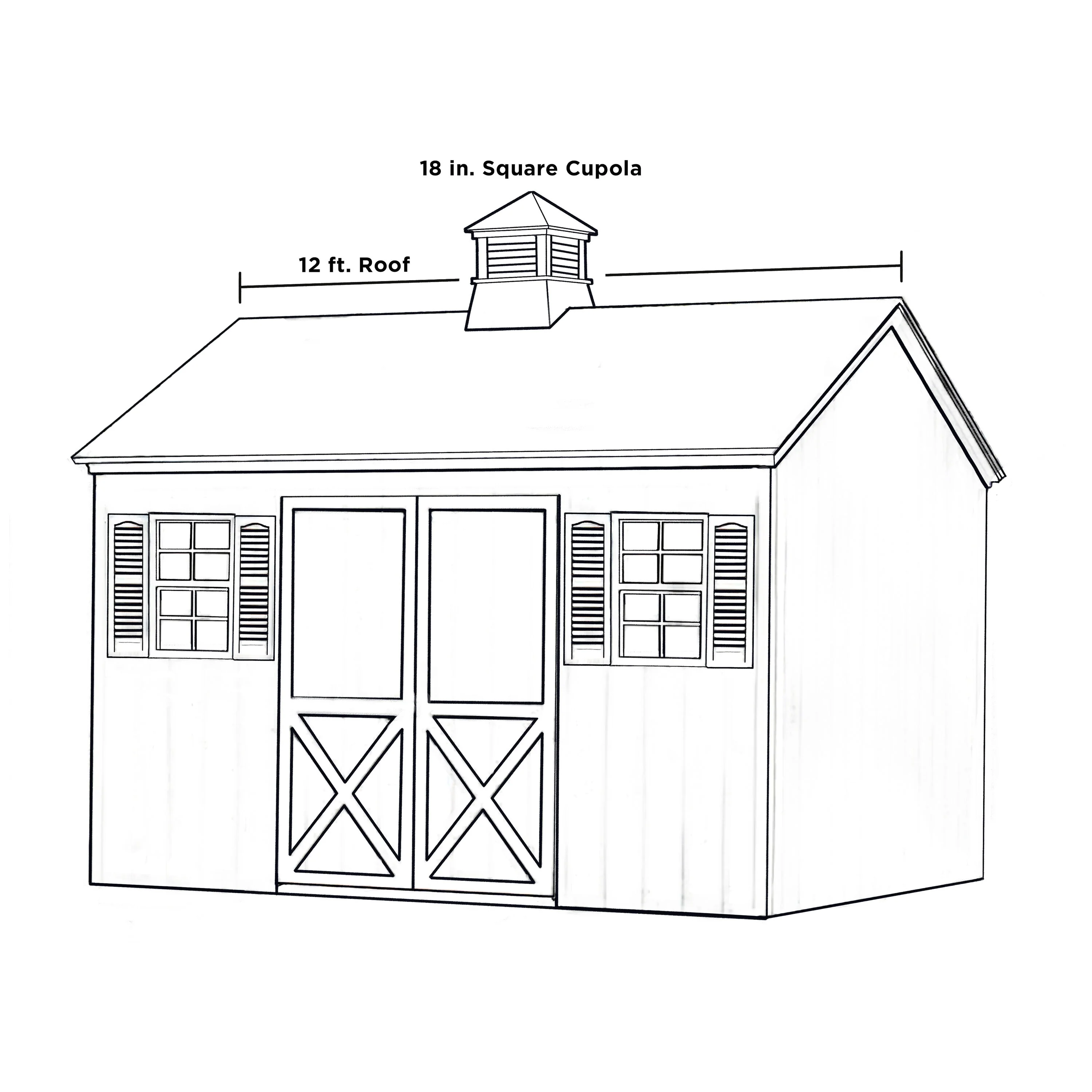 Good Directions Manchester 18-in x 46-in Vinyl Cupola with Black Aluminum Roof and Black Horse Weathervane - Image 8