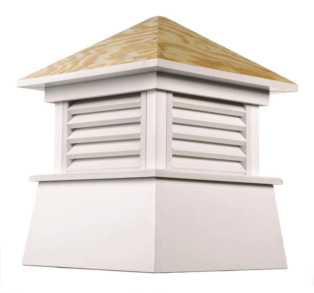 Good Directions Newtown 18-in x 22-in White Vinyl Louvered Cupola with Wood Hip Roof