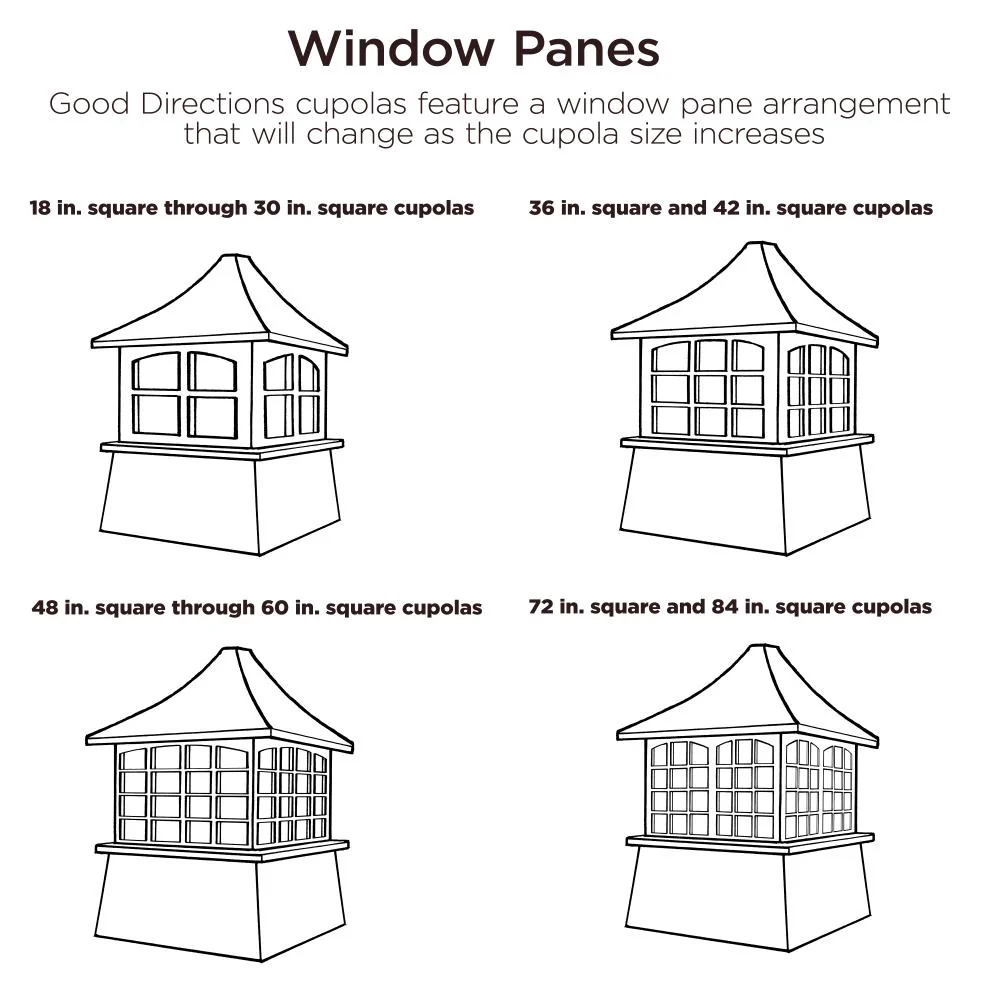 Good Directions Windsor Vinyl Cupola with Black Aluminum Pagoda Roof, 26-in x 35-in - Image 6