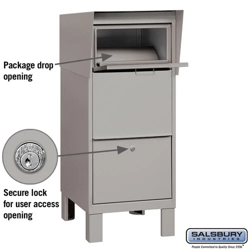 Gray Courier Box with Secure Locking Mechanism - Image 2