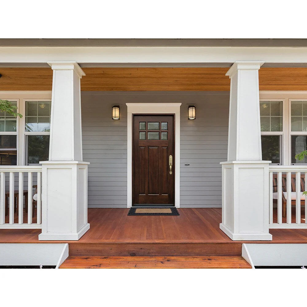 Greatview Doors 36-in x 80-in Mahogany Craftsman Front Door with Clear Glass - Image 2