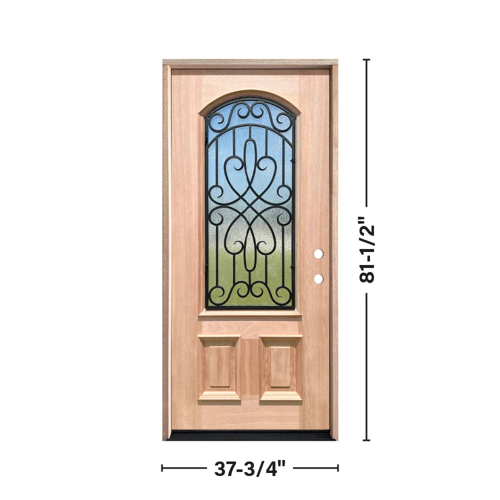Greatview Doors 36-in x 80-in Mahogany Prehung Front Door with Privacy Glass - Image 3