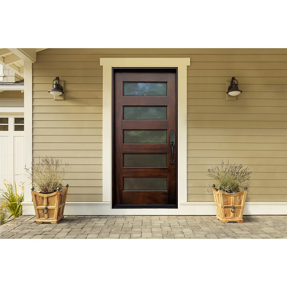 Greatview Doors 36-in x 80-in Mahogany Stained Prehung Front Door with Frosted Glass - Image 2