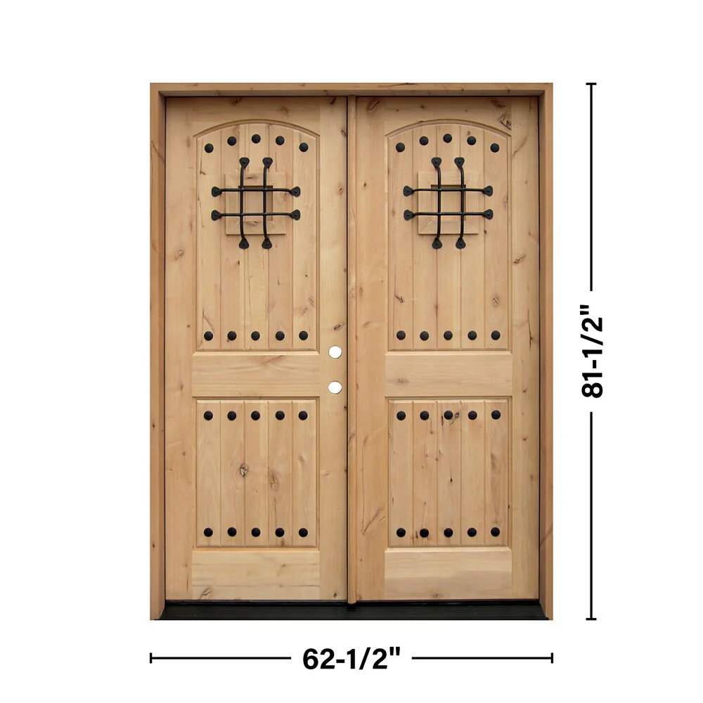 Greatview Doors Knotty Alder Prehung Double Front Door, 60x80 in - Image 3
