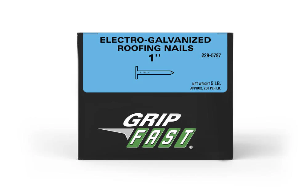 Grip Fast 1 in. Electro-Galvanized Roofing Nails, 5 lb Box
