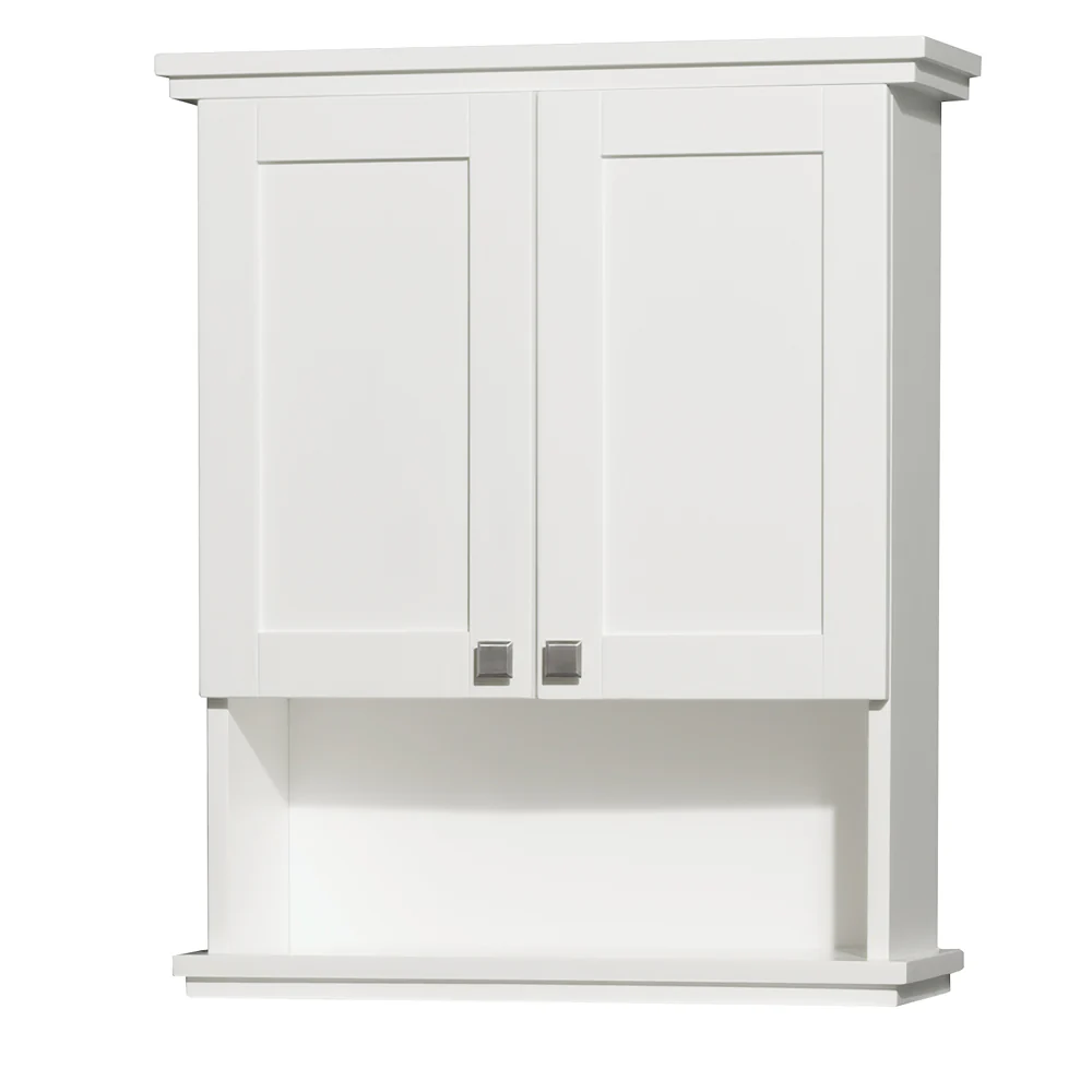 Wyndham Collection Acclaim 25"W x 9"D x 30"H White Bathroom Wall Cabinet