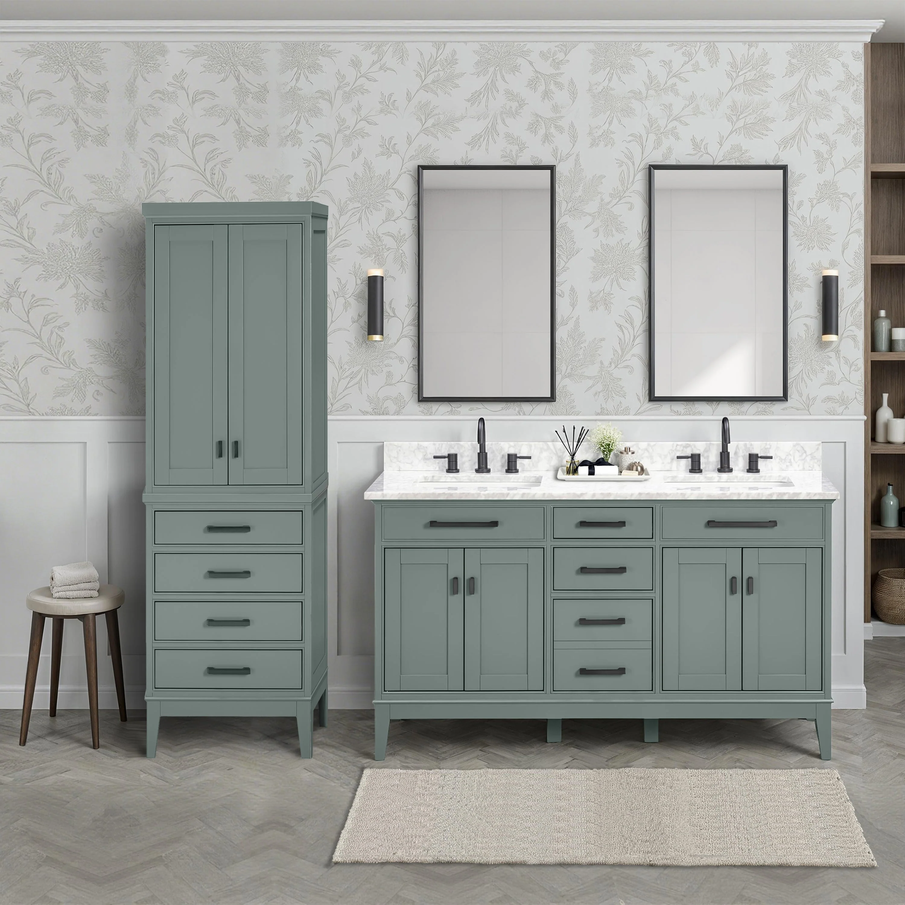 Avanity Madison 24 in. W x 16 in. D x 71.2 in. H White Bathroom Linen Cabinet - Image 4
