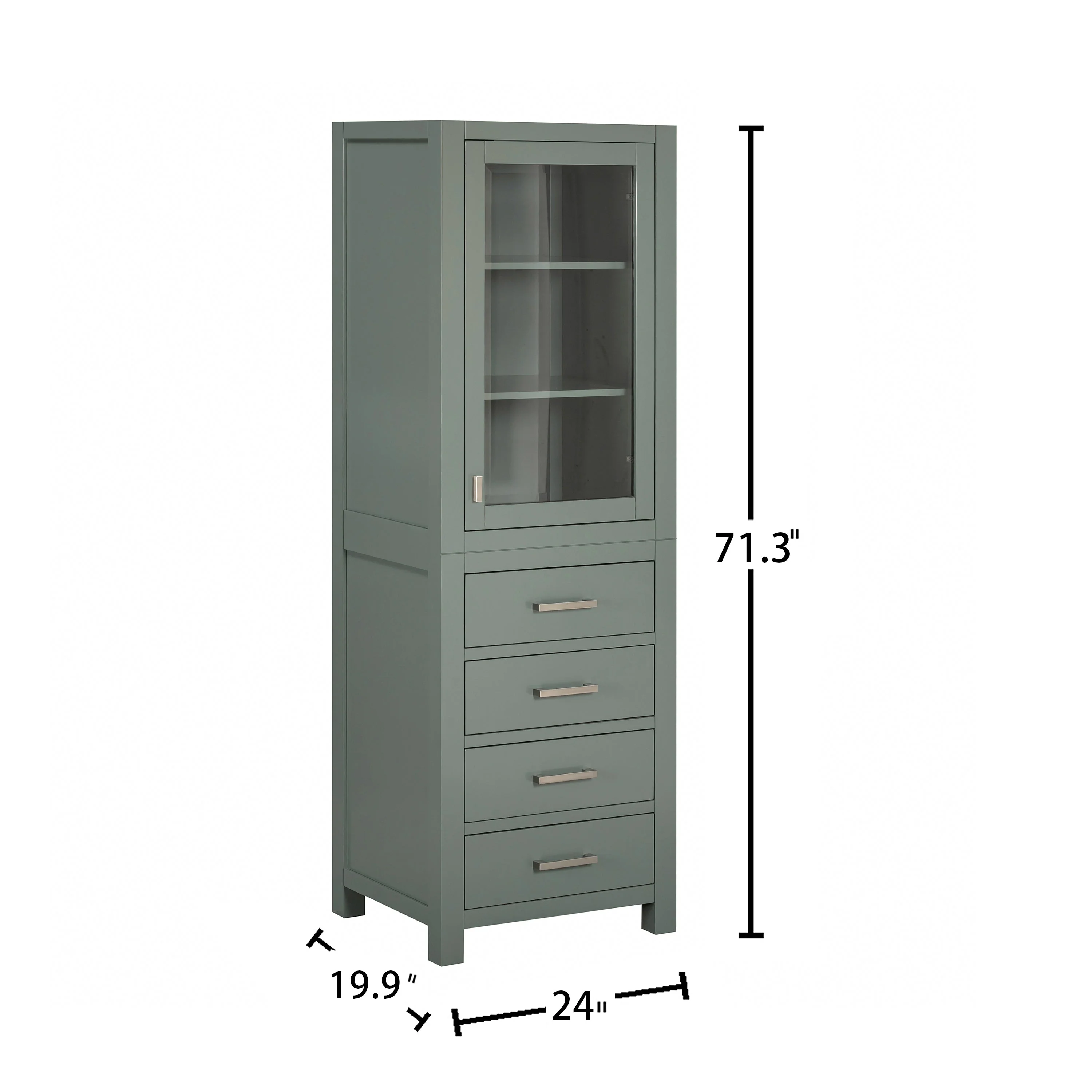 Avanity Modero 24 in. W x 20 in. D x 71.3 in. H White Linen Cabinet - Image 3