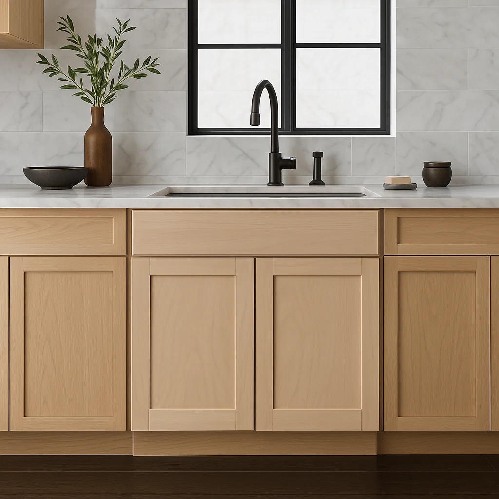 Hampton Bay 30 in. W x 24 in. D x 34.5 in. H Ready-to-Assemble Sink Base Kitchen Cabinet, Unfinished with CLICKREADY Technology - Image 2