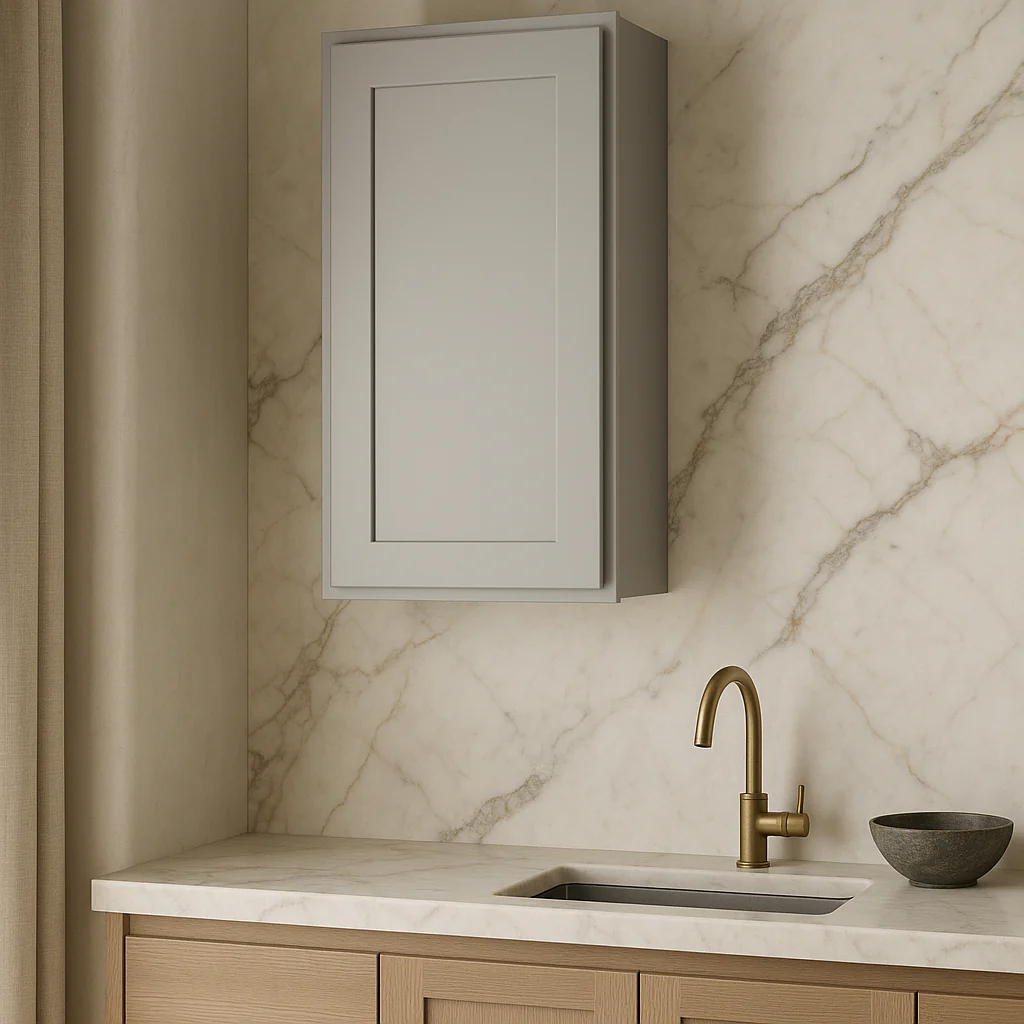 Hampton Bay Avondale 15 in. W x 12 in. D x 30 in. H Ready to Assemble Plywood Shaker Wall Kitchen Cabinet in Dove Gray - Image 2