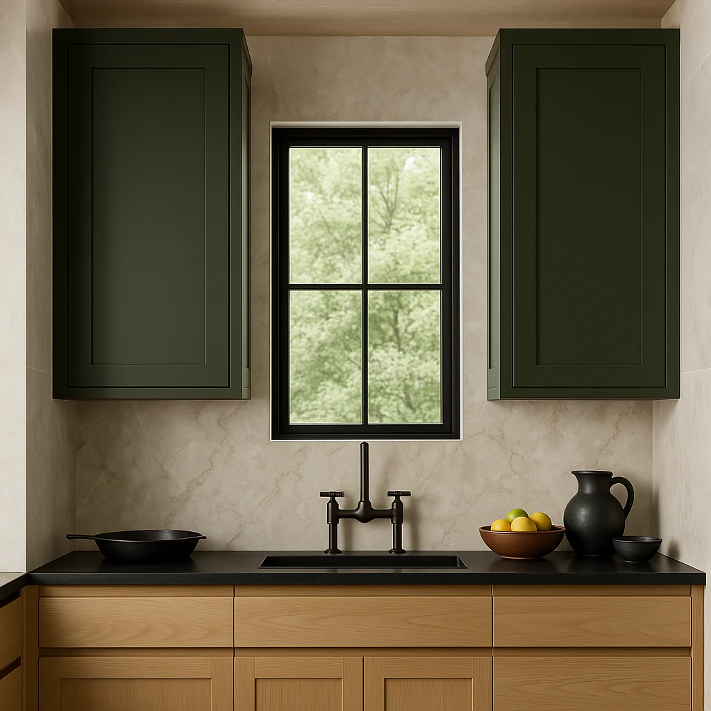Hampton Bay Avondale 15 in. W x 12 in. D x 36 in. H Ready to Assemble Plywood Shaker Wall Kitchen Cabinet in Fern Green - Image 2