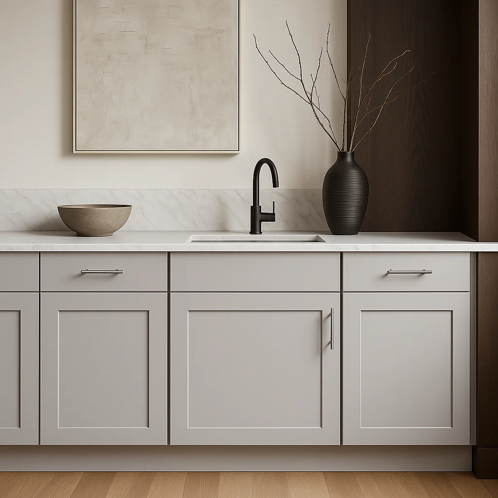 Hampton Bay Avondale 15 in. W x 24 in. D x 34.5 in. H Ready to Assemble Plywood Shaker Base Kitchen Cabinet in Dove Gray - Image 2