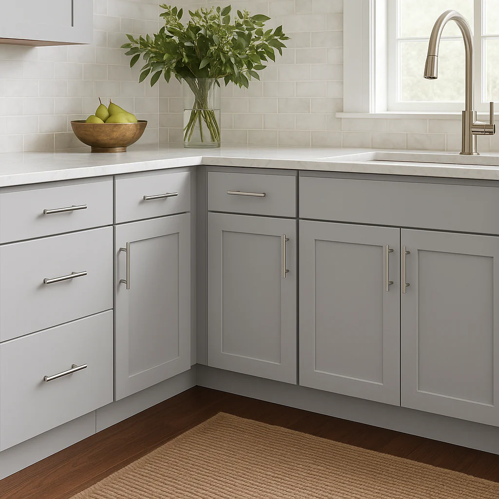 Hampton Bay Avondale 15 in. W x 24 in. D x 34.5 in. H Ready to Assemble Plywood Shaker Base Kitchen Cabinet in Dove Gray - Image 4