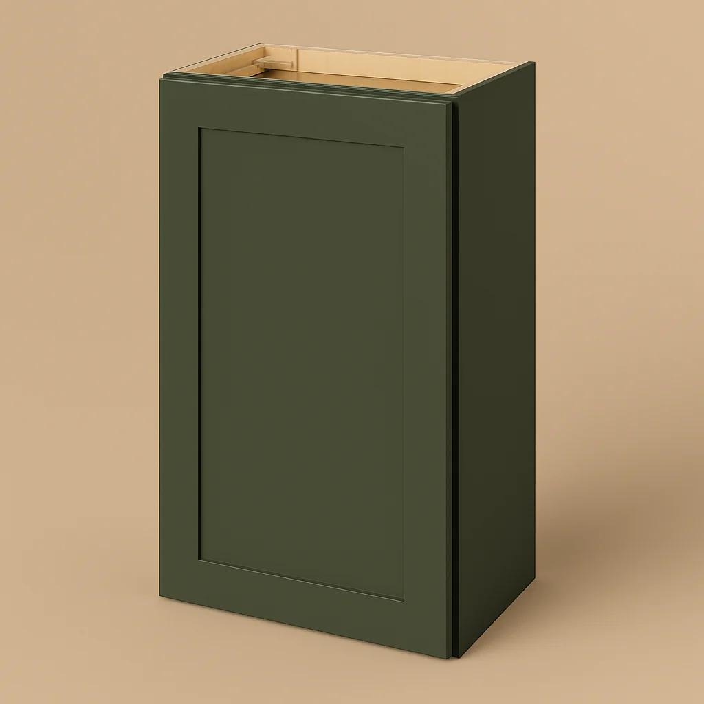 Hampton Bay Avondale 18 in. W x 12 in. D x 30 in. H Ready-to-Assemble Plywood Shaker Wall Kitchen Cabinet in Fern Green