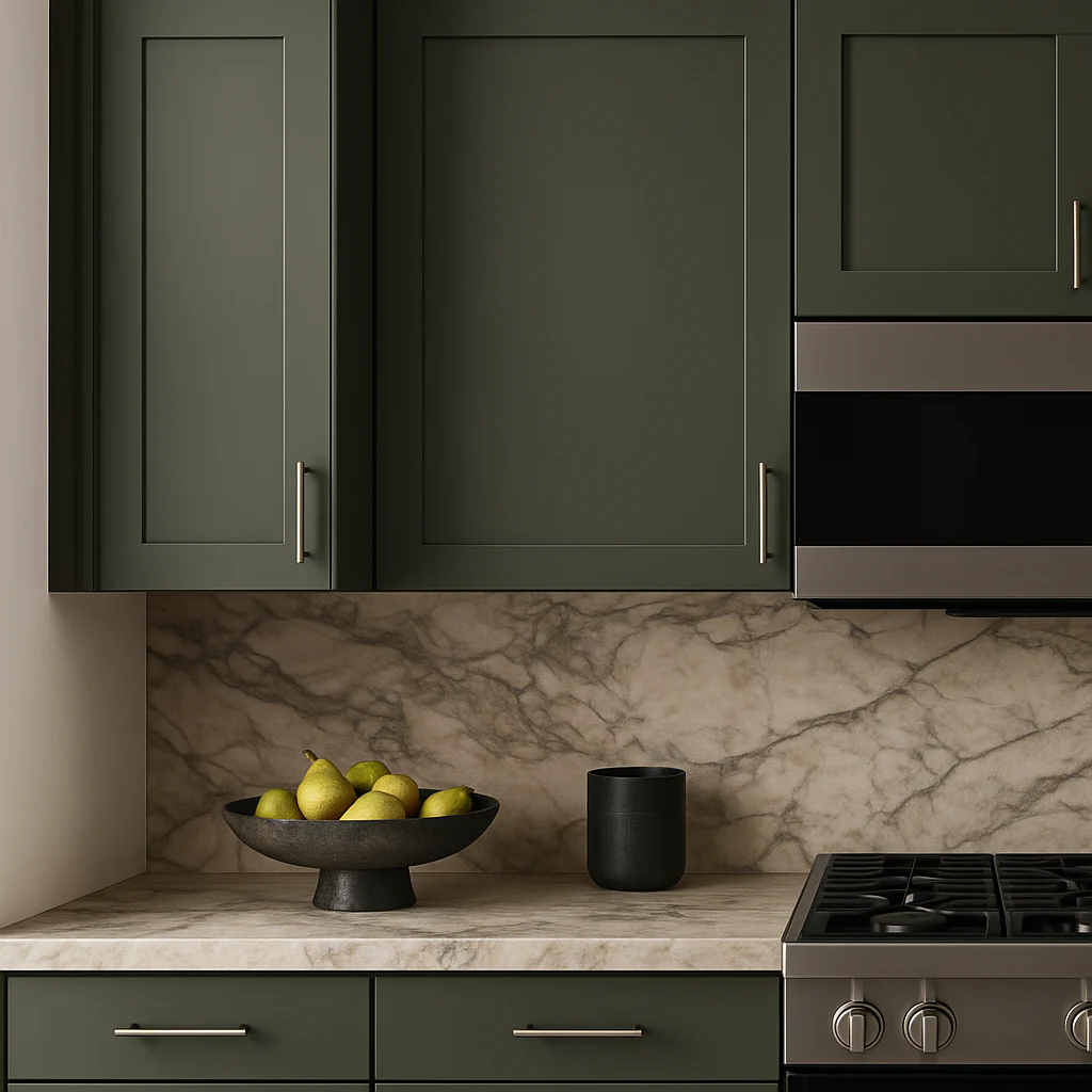Hampton Bay Avondale 18 in. W x 12 in. D x 36 in. H Ready to Assemble Plywood Shaker Wall Kitchen Cabinet in Fern Green - Image 3